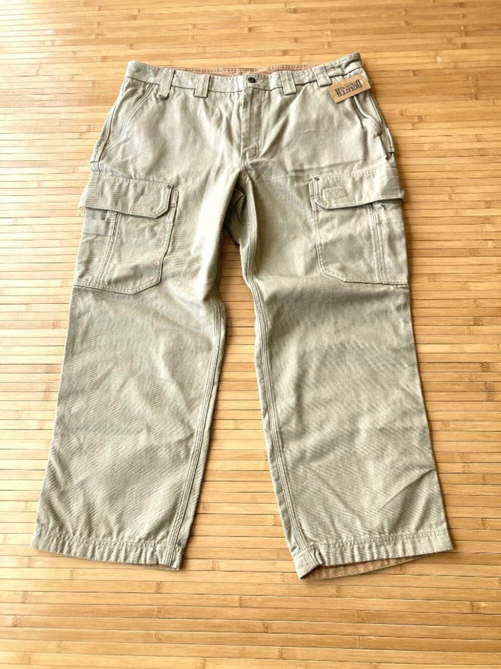 Duluth Trading Co Fire Hose Relaxed Fit Cargo Pants Mens 40x28 Desert Khaki NWT